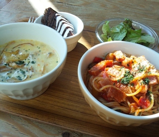 トマトパスタ＆スープ定食