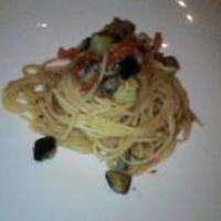 茄子とトマトの温かいカッペリーニ