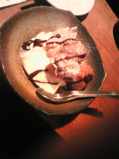 サーターアンダギーでモンブラン