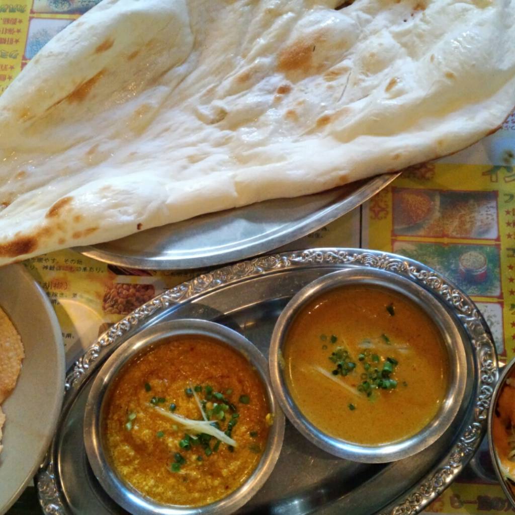 ナン＆キーマカレーとマトンカレー