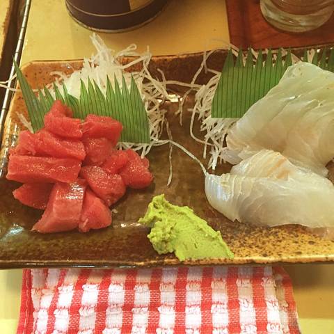 マグロブツとヒラメ刺し