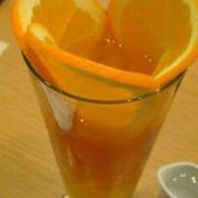 オレンジとレモンのアイスティー