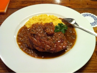 子牛のオソブーコとミラノ風リゾット