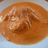 ウニのトマトソースパスタ