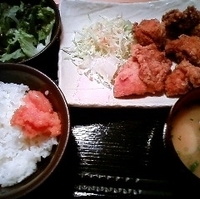 鶏の唐揚げ明太風味定食