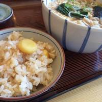 季節限定　栗ごはんそばセット