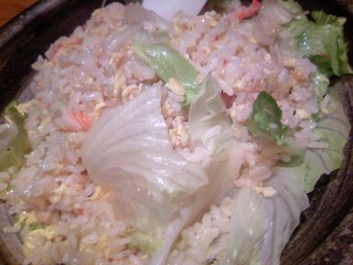 蟹とレタスの炒飯