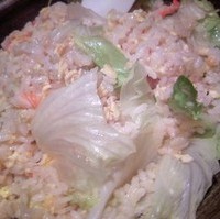 蟹とレタスの炒飯