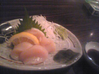 ホタテの刺身