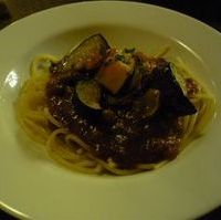 茄子とベーコンのミートソース