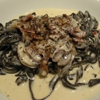 きのことベーコンのクリームソースフェット