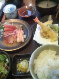 てんぷら刺身定食