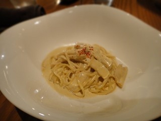 イカの塩辛のパスタ