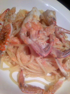 ワタリ蟹のトマトクリームスパゲッティ　グランキオ
