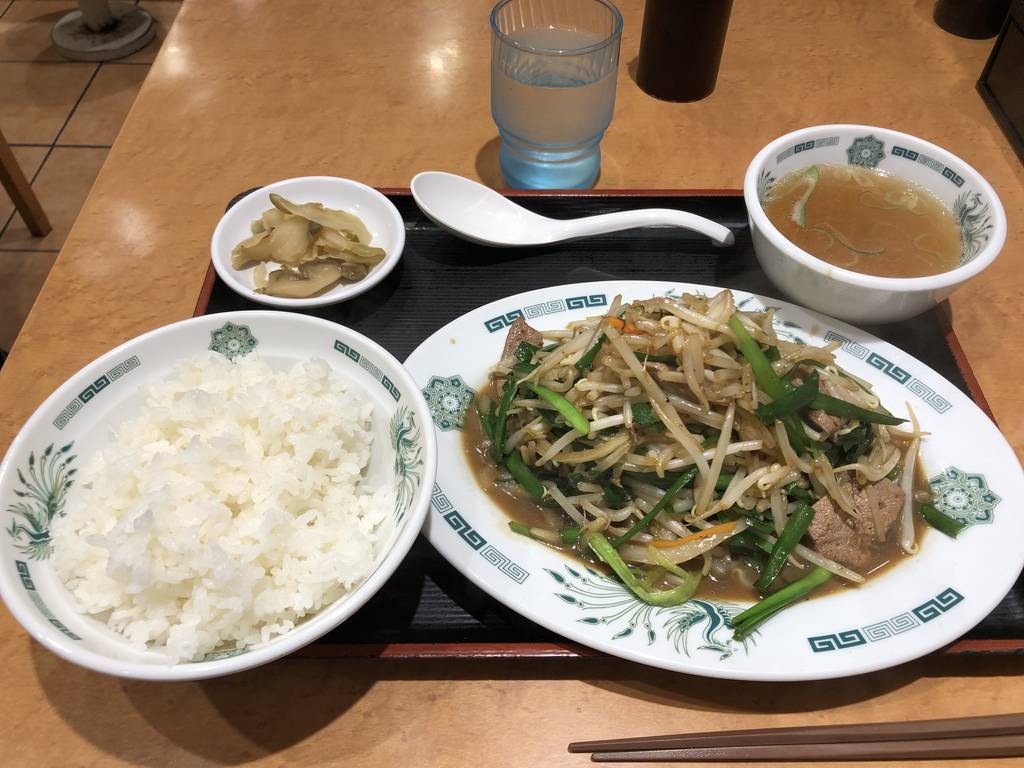 ニラレバ炒め定食