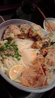 かしわ天ぶっかけうどん