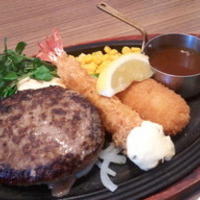 黒×黒ハンバーグ＆二種のフライ