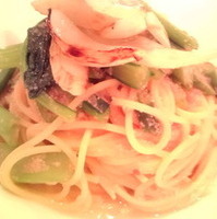 有機野菜と明太子のスパゲッティ