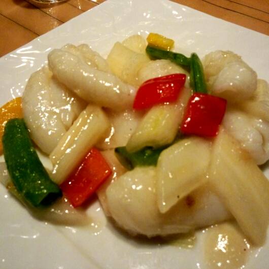 文甲イカのピリ辛炒め