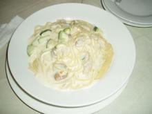 鶏肉とズッキーニのクリームスパゲッティ