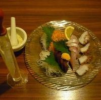 お造り４種盛り合わせと魔法の粉