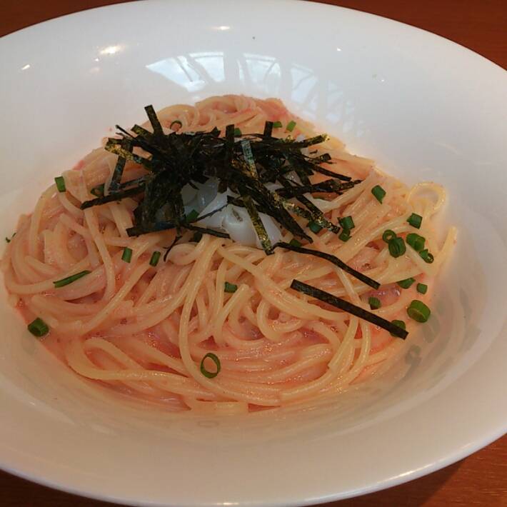 烏賊と明太子のパスタ