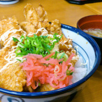 ねぎマヨ鶏天丼