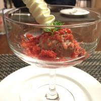 チョコムースとイチゴのクランブル