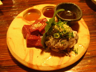 生センマイ・生レバー盛合せ