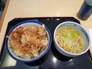 オールスター天丼と小うどんセット