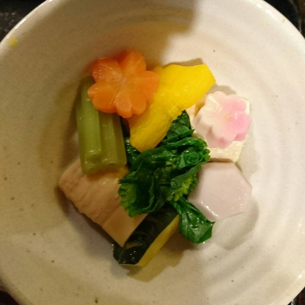 いけまさ亭の３月度のお昼ご飯定食の、春野菜の炊き合わせです。