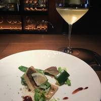 煮穴子の炙り、春菊のリゾット