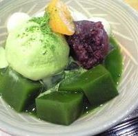 宇治抹茶あんみつ　クリーム付き