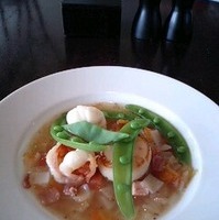 北海道産帆立貝と海老のソテー　ガルビュー…