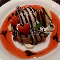 チョコとイチゴのパンケーキ