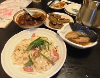 きしめんカルボナーラ