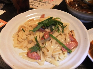 きしめんカルボナーラ