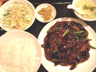 茄子味噌炒め定食