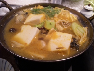 カキの味噌なべ