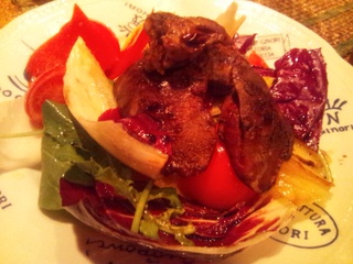 地鶏レバーのサラダ