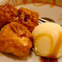 安倍川もち揚げのバニラ添え