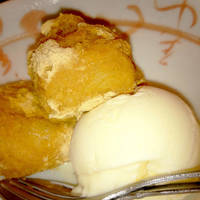 安陪川もちのバニラアイス添え