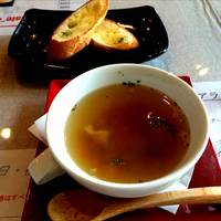 ランチメニューのスープ＆パン