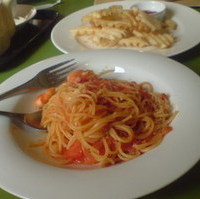 フレッシュトマトと小海老のスパゲティ