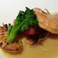 白身魚と海老のポワレ