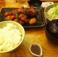 鶏と野菜の黒酢あん定食