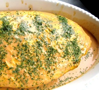 キノコと海老のオムレツ