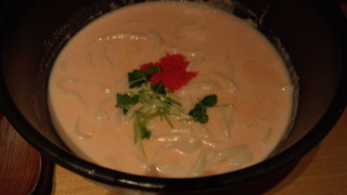 明太子のクリームおうどん
