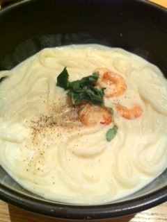海老のクリームおうどん