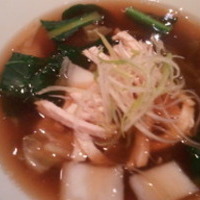 蒸し鶏と葱の広東翡翠麺